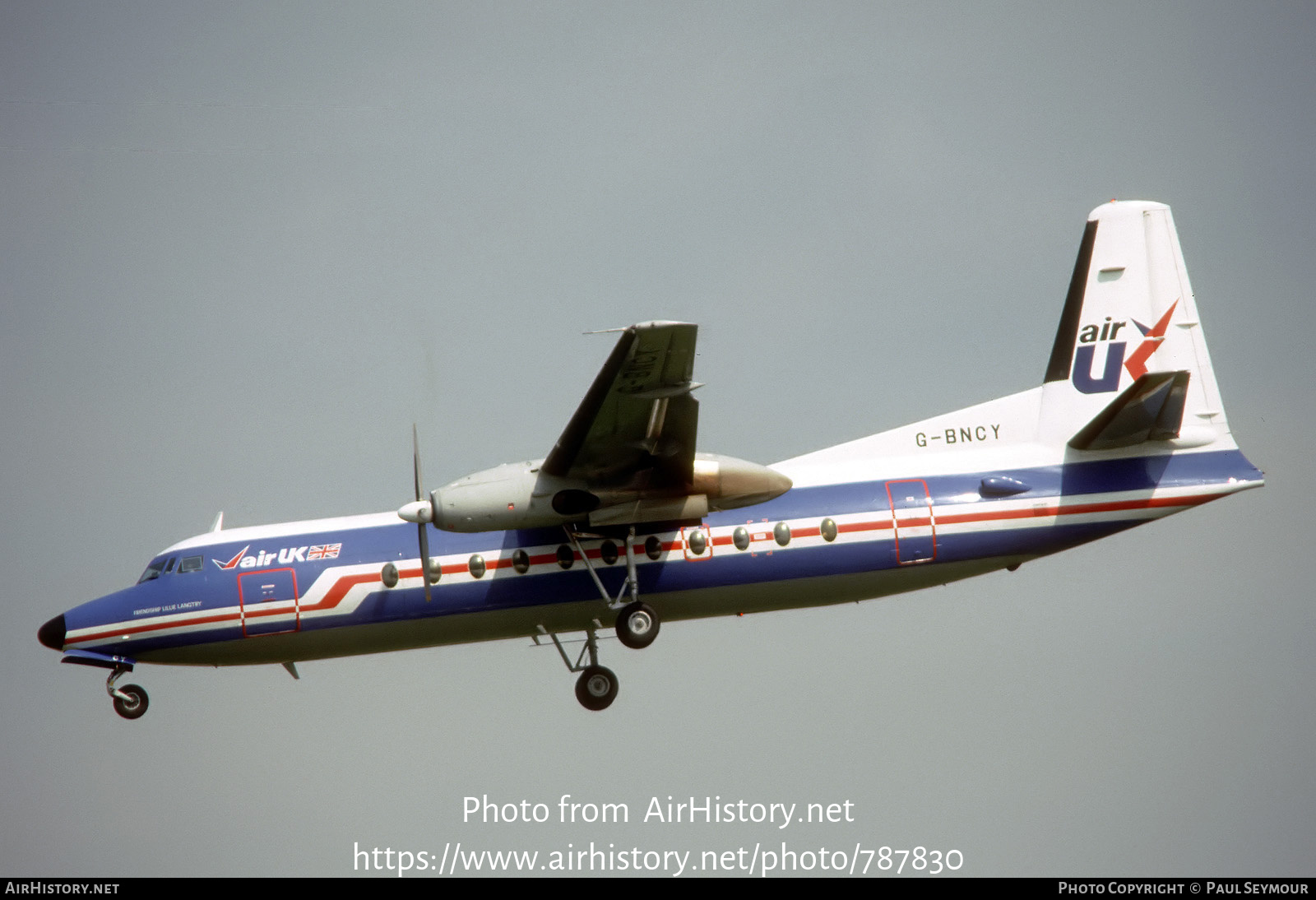 Aircraft Photo of G-BNCY | Fokker F27-500 Friendship | Air UK | AirHistory.net #787830