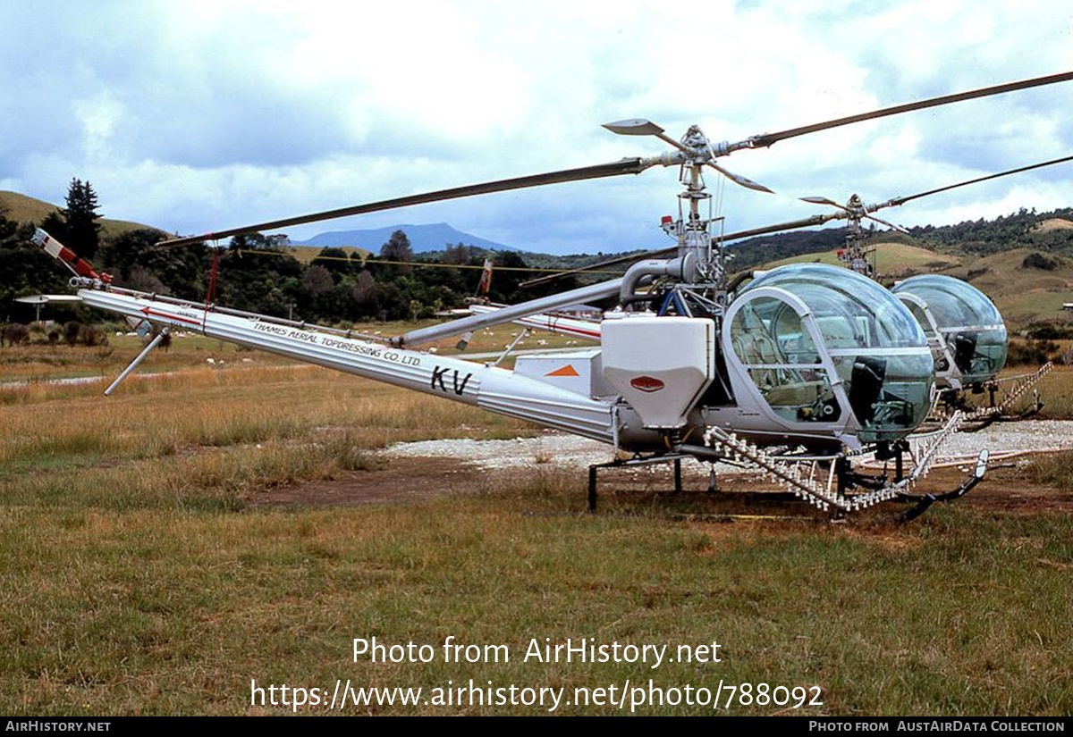 Aircraft Photo of ZK-HKV / KV | Hiller UH-12E | Thames Aerial Topdressing - Tatco | AirHistory.net #788092