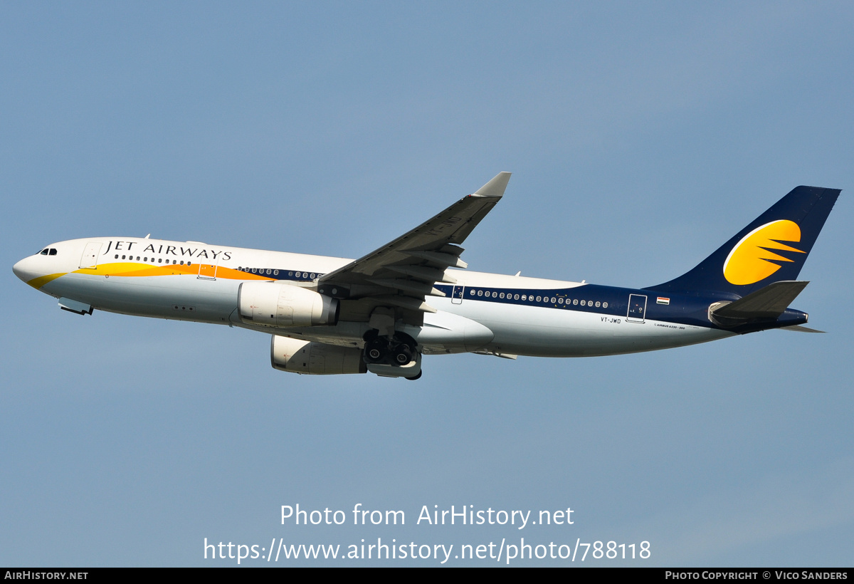 Aircraft Photo of VT-JWD | Airbus A330-243 | Jet Airways | AirHistory.net #788118