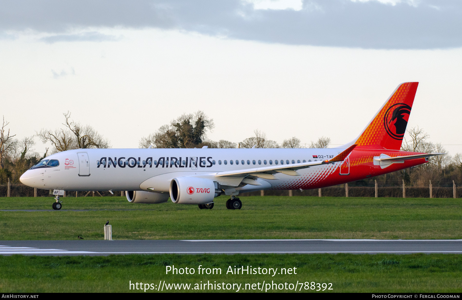 Aircraft Photo of D2-TAF | Airbus A220-300 (BD-500-1A11) | TAAG Angola Airlines - Linhas Aéreas de Angola | AirHistory.net #788392