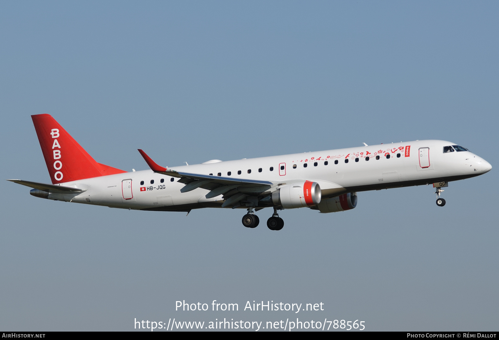 Aircraft Photo of HB-JQG | Embraer 190LR (ERJ-190-100LR) | Flybaboo | AirHistory.net #788565