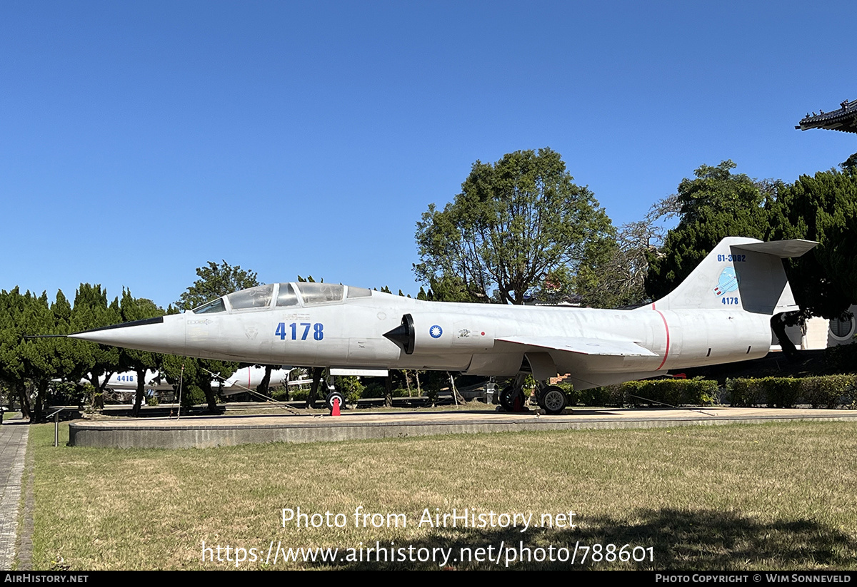 Aircraft Photo of 4178 / 61-3082 | Lockheed TF-104G Starfighter | Taiwan - Air Force | AirHistory.net #788601