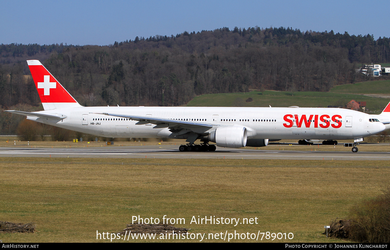 Aircraft Photo of HB-JNJ | Boeing 777-300/ER | Swiss International Air Lines | AirHistory.net #789010