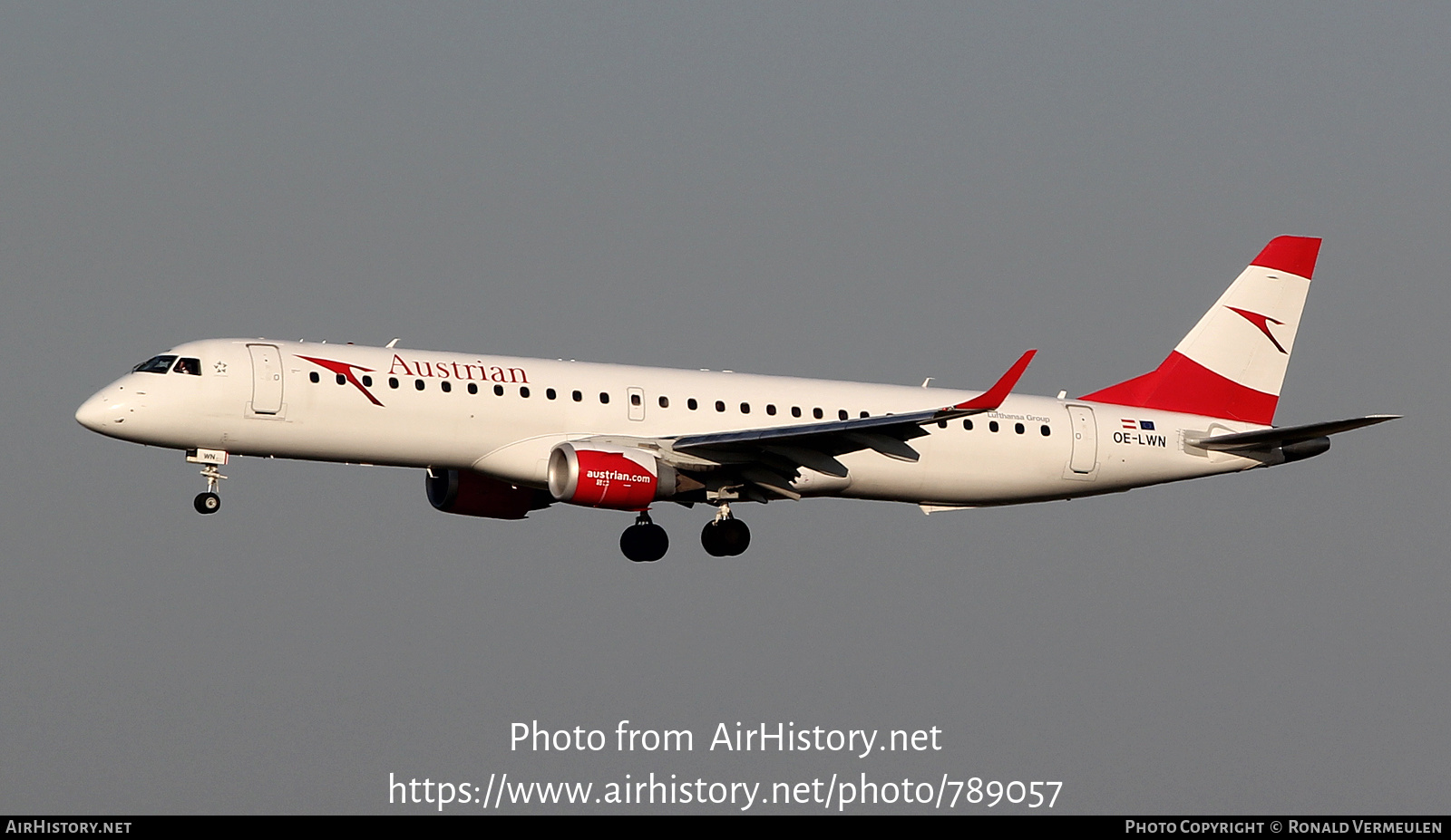 Aircraft Photo of OE-LWN | Embraer 195LR (ERJ-190-200LR) | Austrian Airlines | AirHistory.net #789057