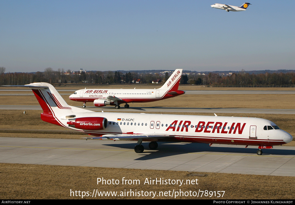 Aircraft Photo of D-AGPC | Fokker 100 (F28-0100) | Air Berlin | AirHistory.net #789157