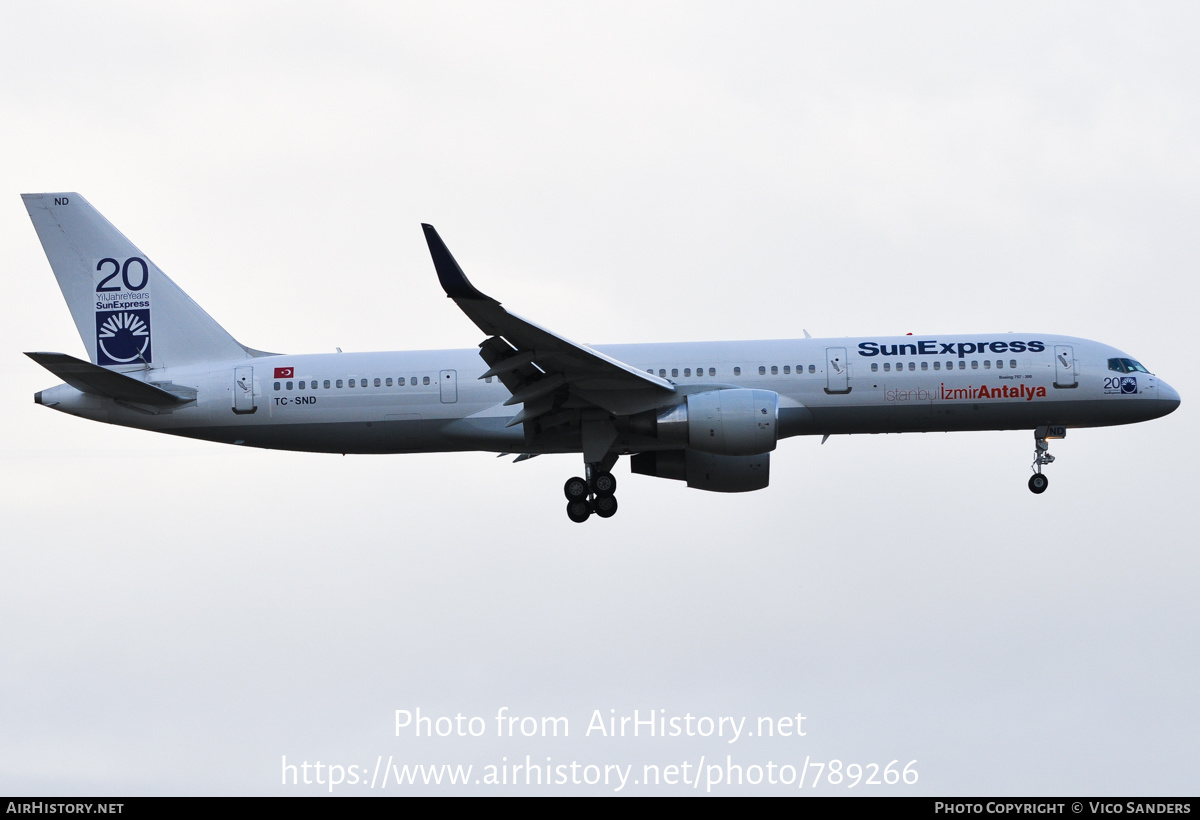 Aircraft Photo of TC-SND | Boeing 757-28A | SunExpress | AirHistory.net #789266