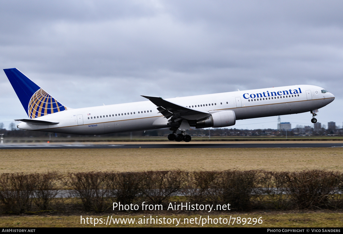 Aircraft Photo of N78060 | Boeing 767-424/ER | Continental Airlines | AirHistory.net #789296