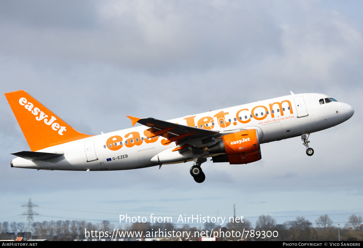 Aircraft Photo of G-EZEB | Airbus A319-111 | EasyJet | AirHistory.net #789300