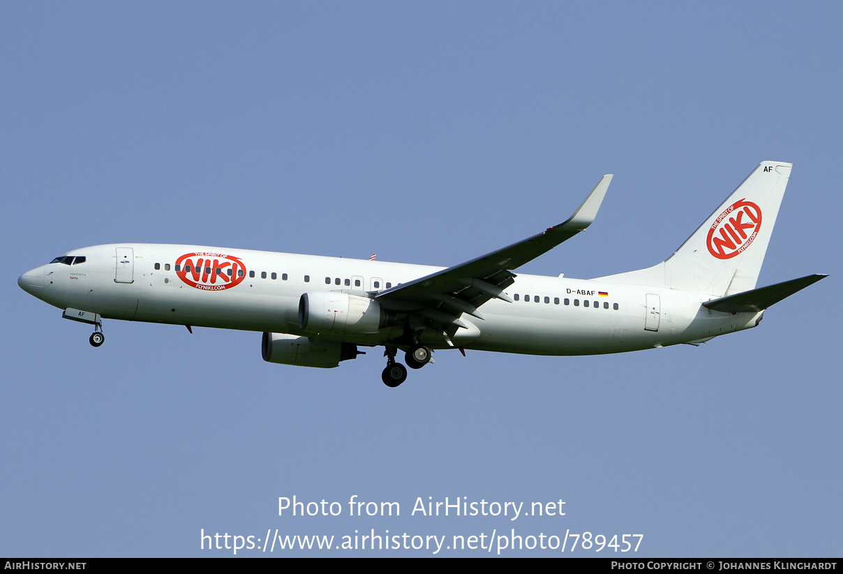 Aircraft Photo of D-ABAF | Boeing 737-86J | Niki | AirHistory.net #789457