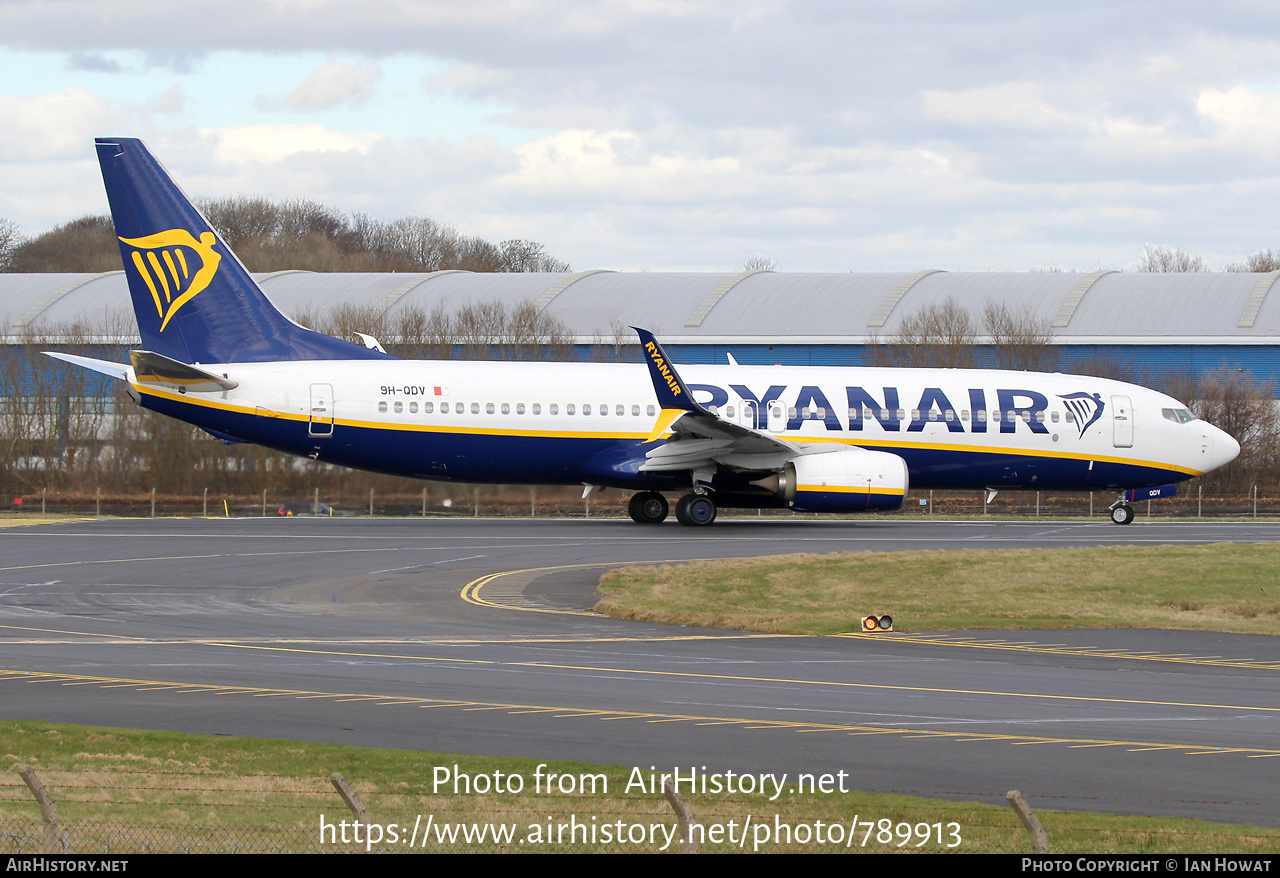 Aircraft Photo of 9H-QDV | Boeing 737-800 | Ryanair | AirHistory.net #789913