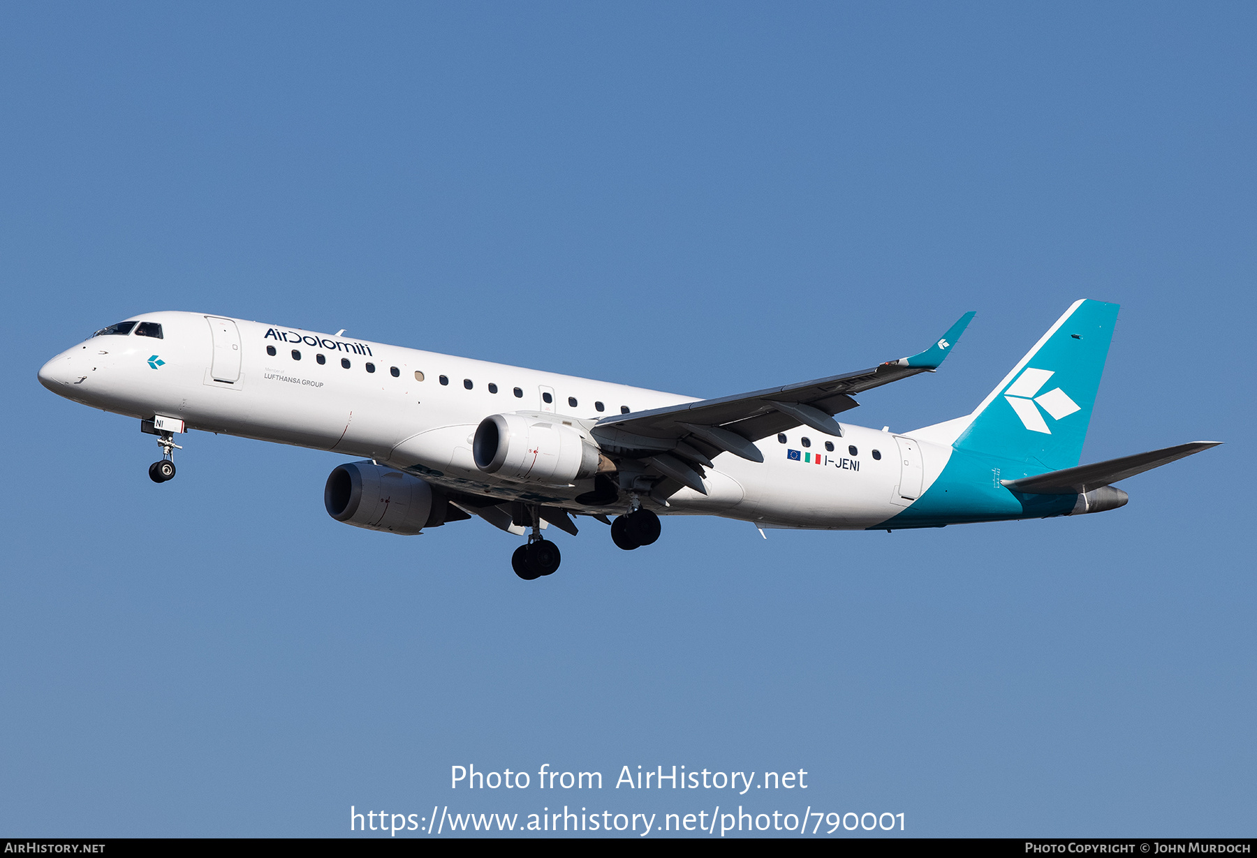 Aircraft Photo of I-JENI | Embraer 190LR (ERJ-190-100LR) | Air Dolomiti | AirHistory.net #790001