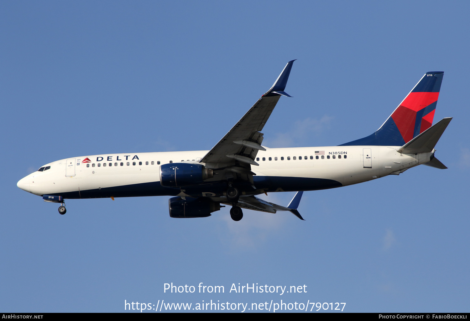 Aircraft Photo of N385DN | Boeing 737-832 | Delta Air Lines | AirHistory.net #790127