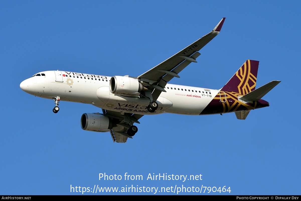 Aircraft Photo of VT-TYB | Airbus A320-251N | Vistara | AirHistory.net #790464