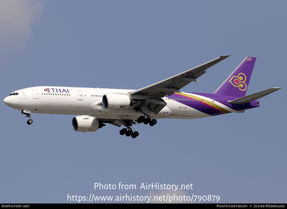 Aircraft Photo of HS-TJR | Boeing 777-2D7/ER | Thai Airways International | AirHistory.net #790879