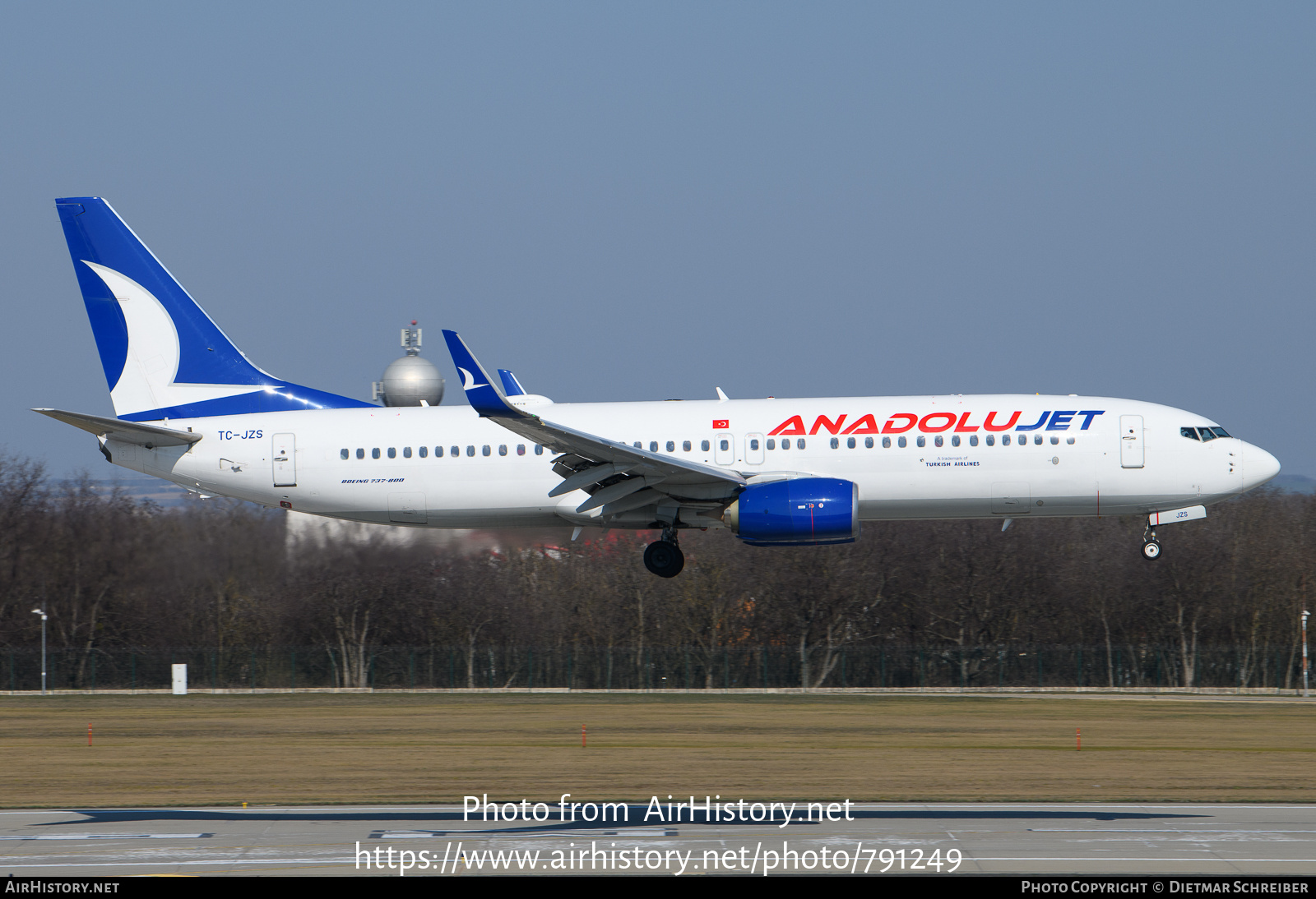 Aircraft Photo of TC-JZS | Boeing 737-8JP | AnadoluJet | AirHistory.net #791249