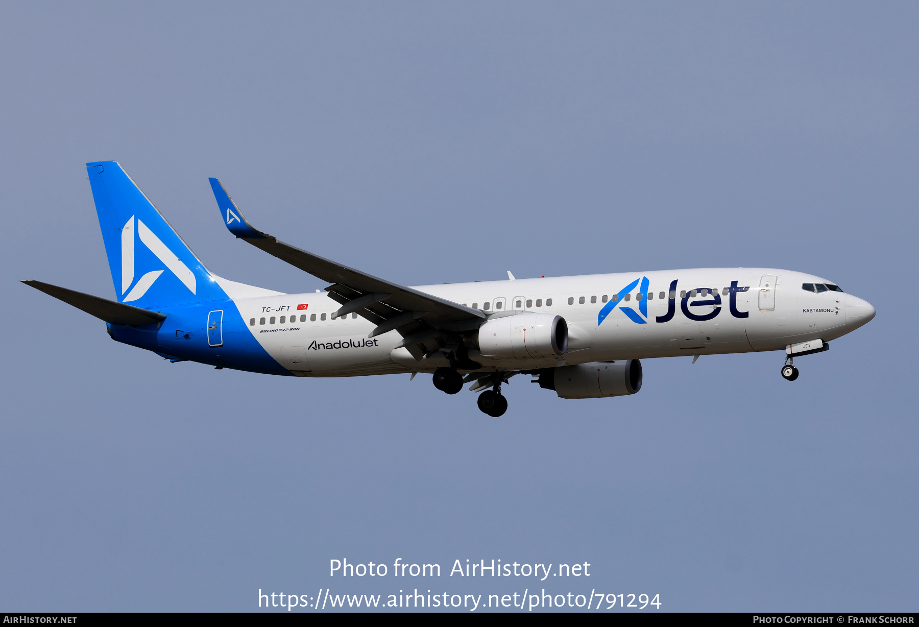 Aircraft Photo of TC-JFT | Boeing 737-8F2 | AJet - AnadoluJet | AirHistory.net #791294