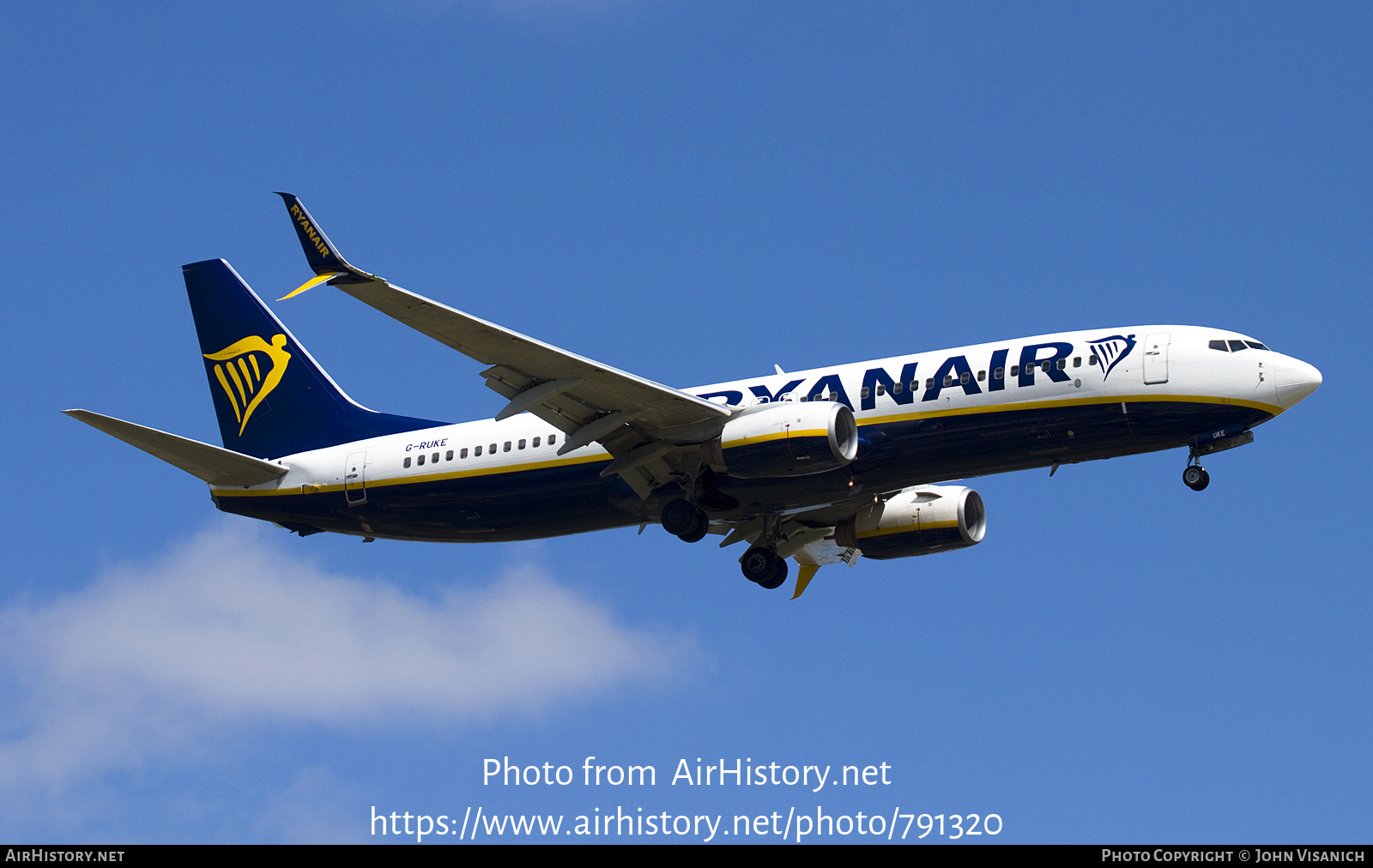 Aircraft Photo of G-RUKE | Boeing 737-8AS | Ryanair | AirHistory.net #791320