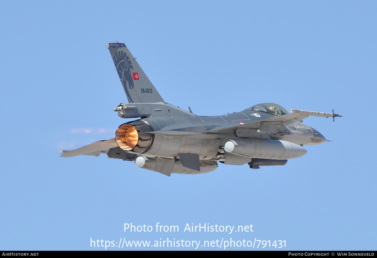 Aircraft Photo of 88-0035 | General Dynamics F-16CG Fighting Falcon | Turkey - Air Force | AirHistory.net #791431