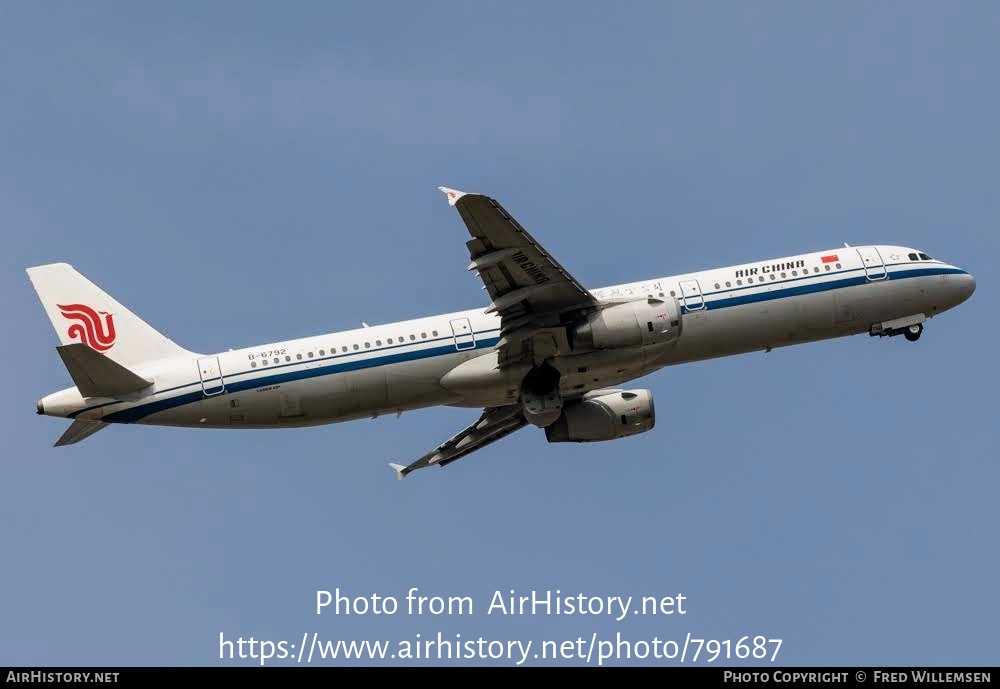 Aircraft Photo of B-6792 | Airbus A321-232 | Air China | AirHistory.net #791687