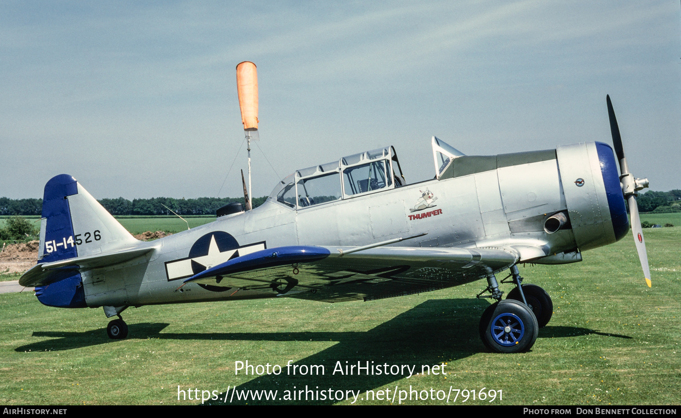 Aircraft Photo of G-BRWB / 51-14526 | North American T-6G Texan | USA - Air Force | AirHistory.net #791691