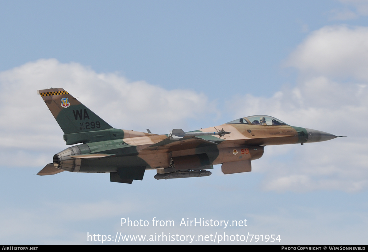 Aircraft Photo of 86-0299 / AF86-299 | General Dynamics F-16C Fighting Falcon | USA - Air Force | AirHistory.net #791954