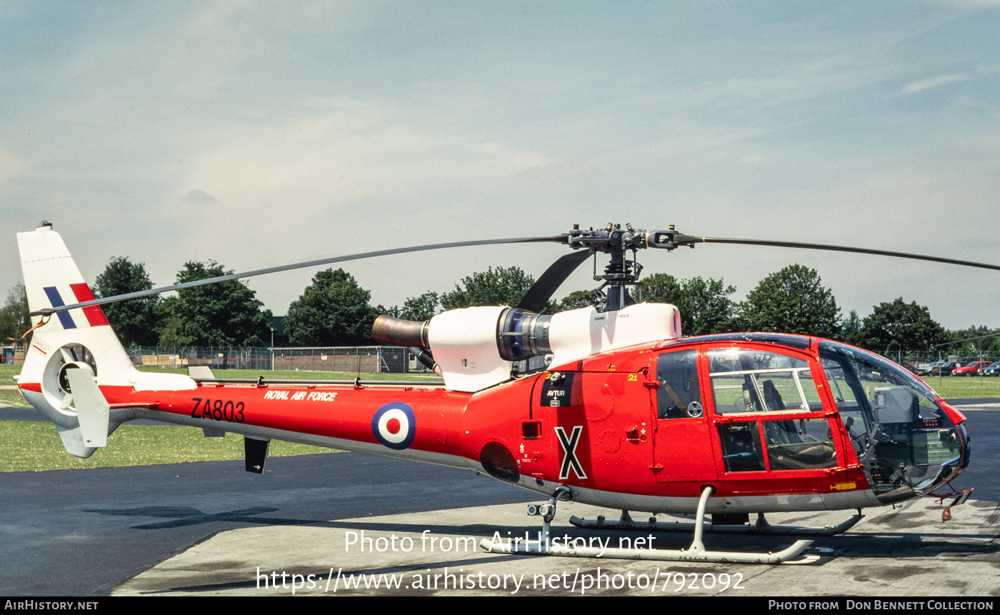 Aircraft Photo of ZA803 | Aerospatiale SA-341D Gazelle HT3 | UK - Air Force | AirHistory.net #792092